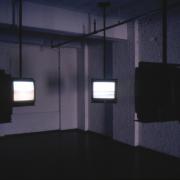 slide IRC.2012.00488 (old number: BLA.D-M001) showing David Blatherwick's installation, Multiple Horizon, at the Mattress Factory, 1998.